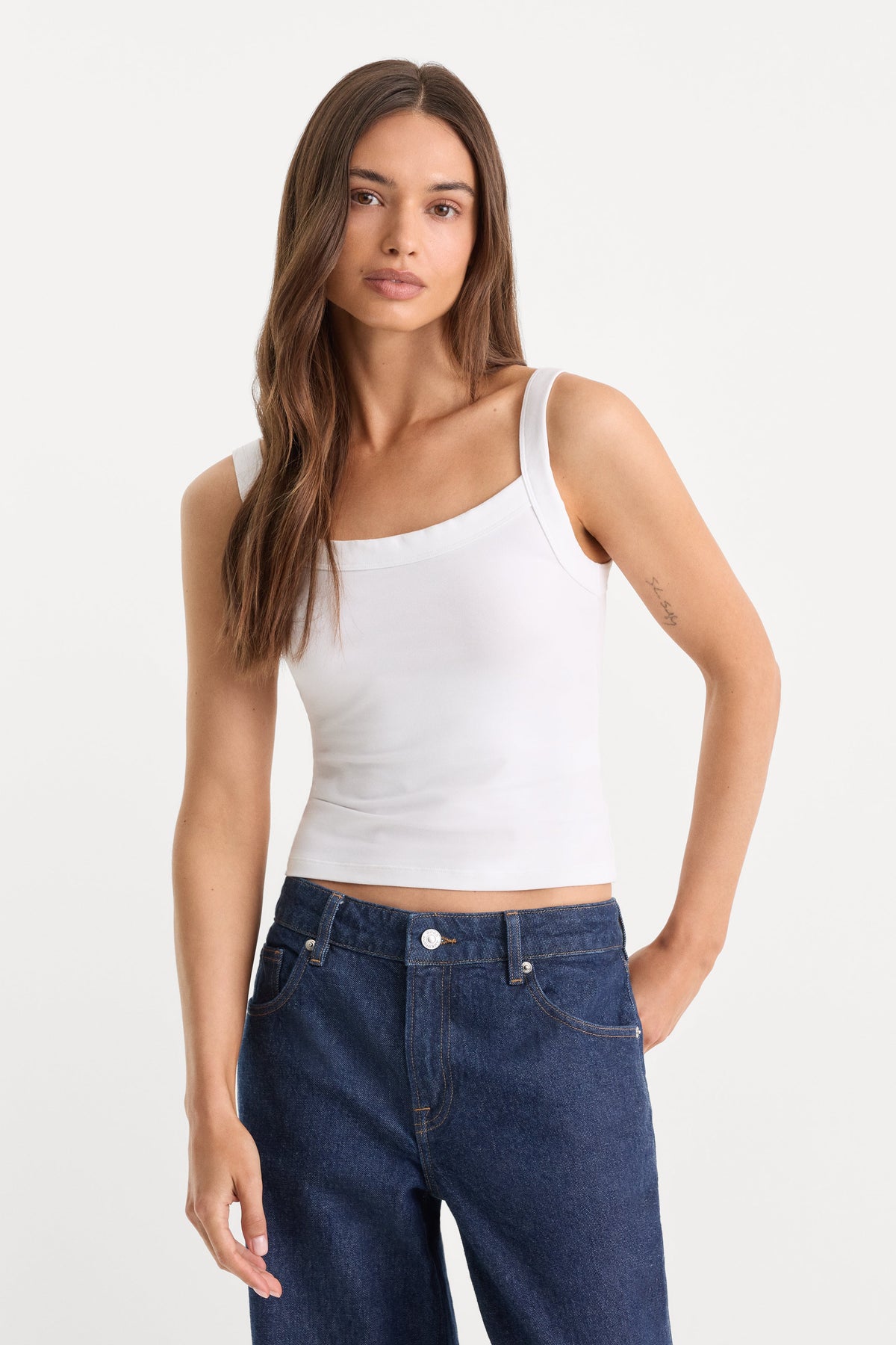 Premium THE RINGER TANK WHITE001