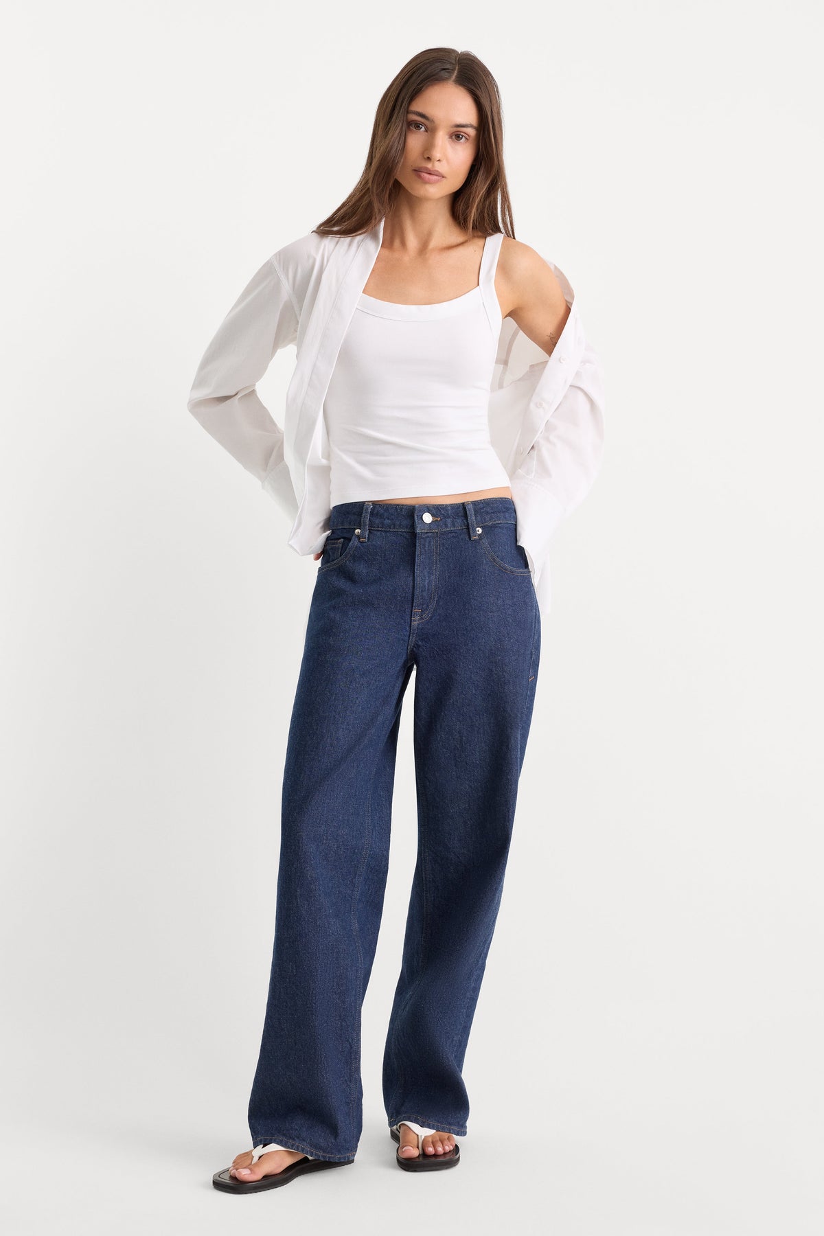 Premium LOW RELAXED STRAIGHT JEANS RINSE
