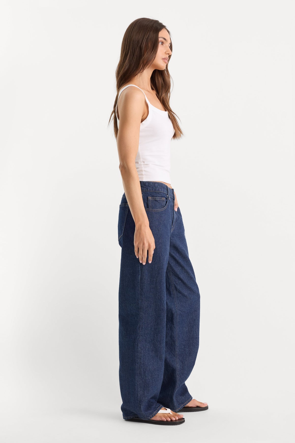 Premium LOW RELAXED STRAIGHT JEANS RINSE