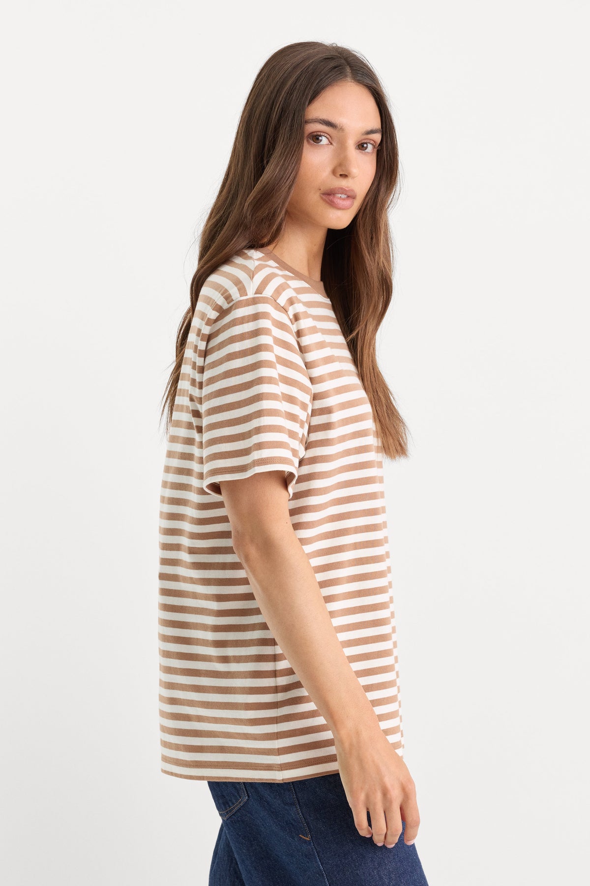 Premium THE OVERSIZED TEE CLEAN STRIPE HEARTH