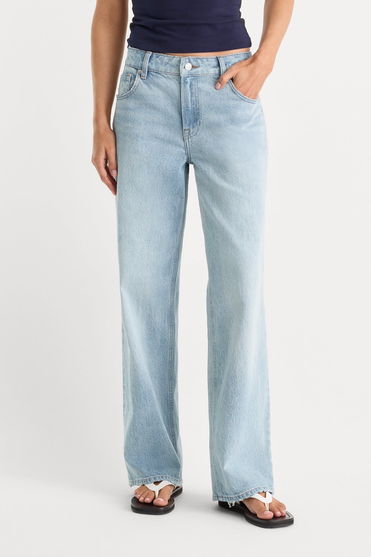 Premium LOW RELAXED STRAIGHT JEANS INDIGO1220