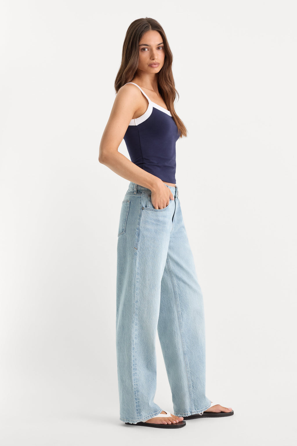 Premium LOW RELAXED STRAIGHT JEANS INDIGO1220
