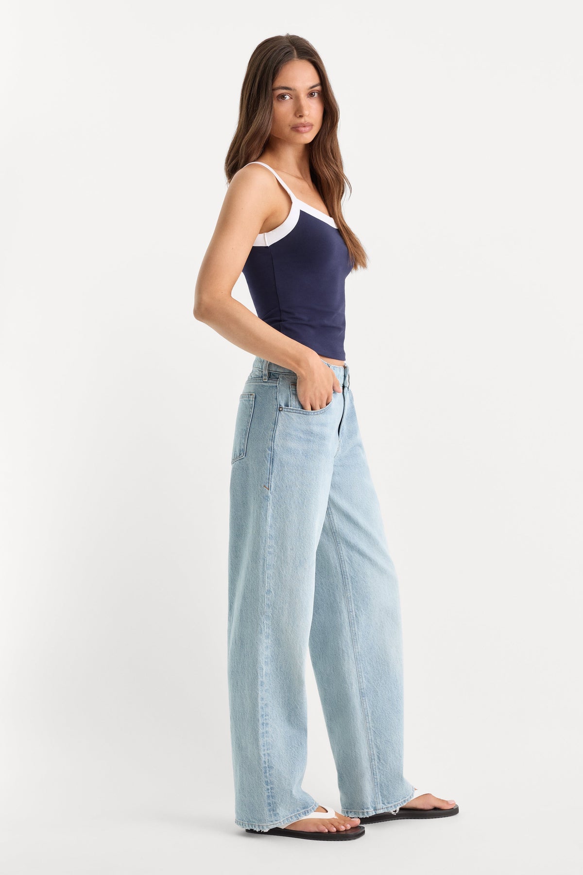 Premium LOW RELAXED STRAIGHT JEANS INDIGO1220