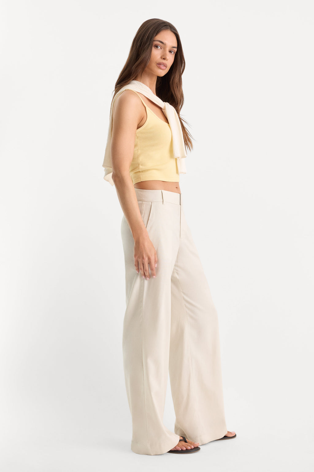 Premium THE WIDE LEG LINEN TROUSER LINO