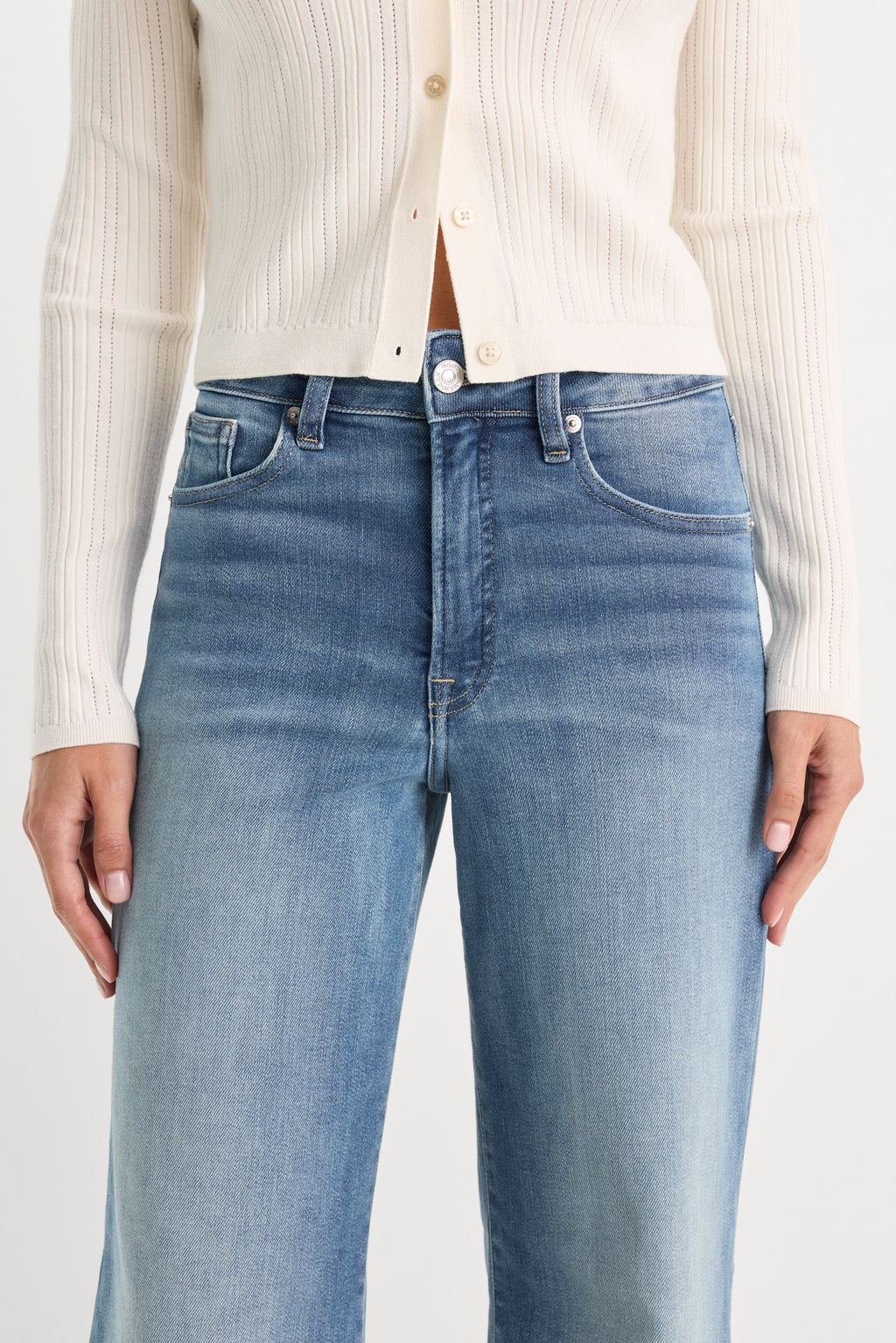 Premium SOFT TECH GOOD WAIST PALAZZO ANKLE JEANS INDIGO1238