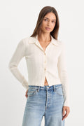 Premium THE LADDER RIB CARDIGAN CHALK