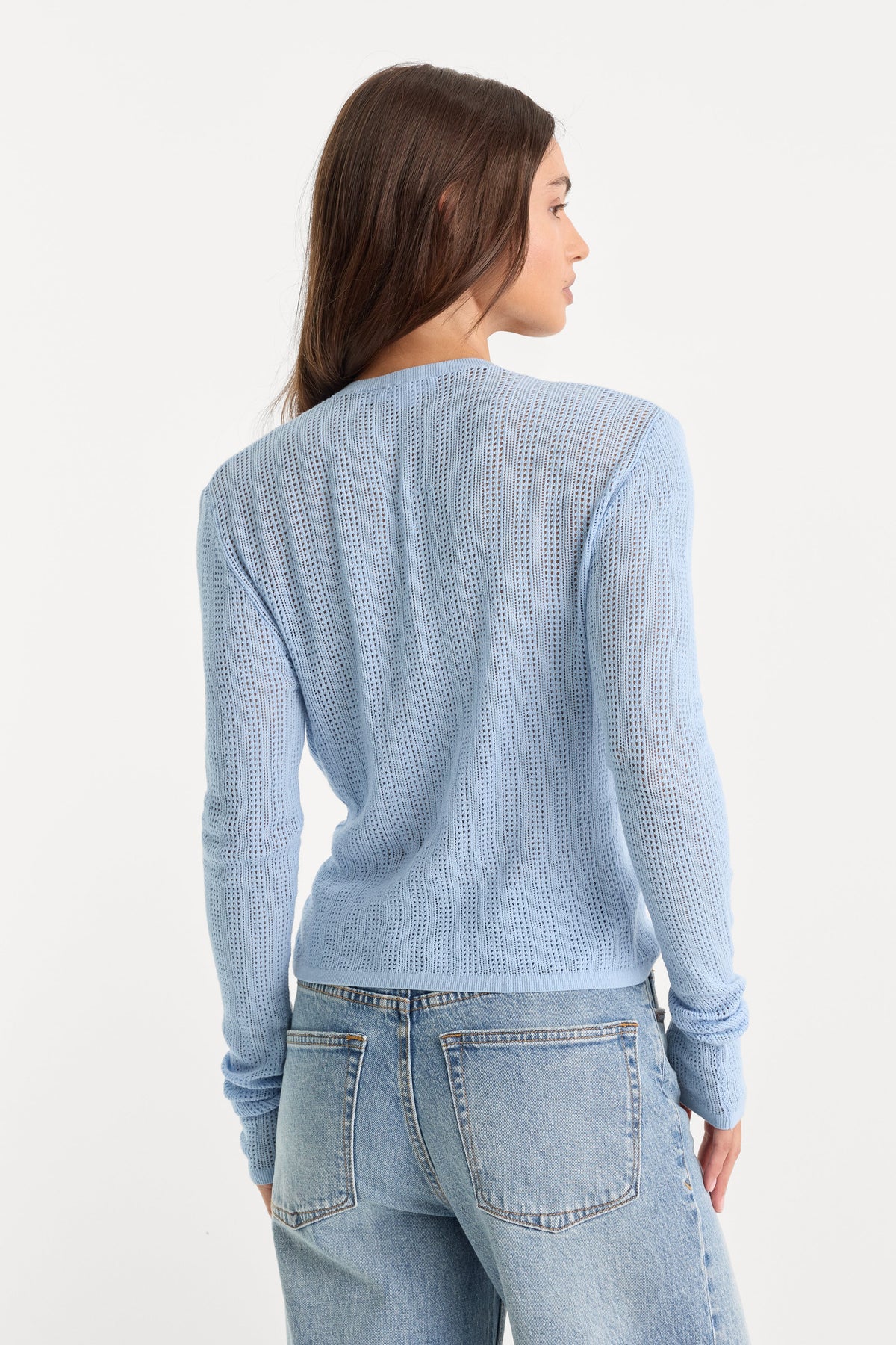 Premium THE OPEN KNIT CARDIGAN MORNING SKY