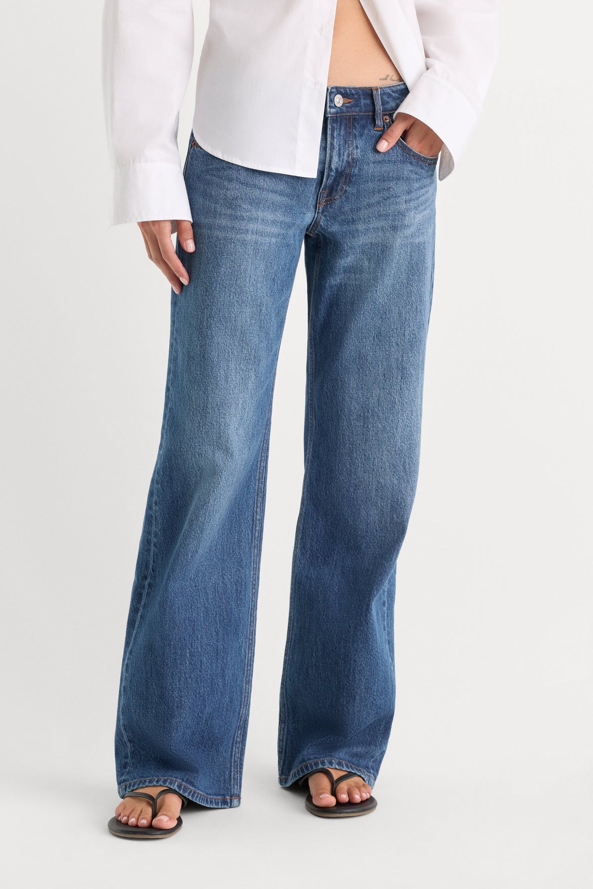 Premium VINTAGE LOW LOOSE JEANS INDIGO1291
