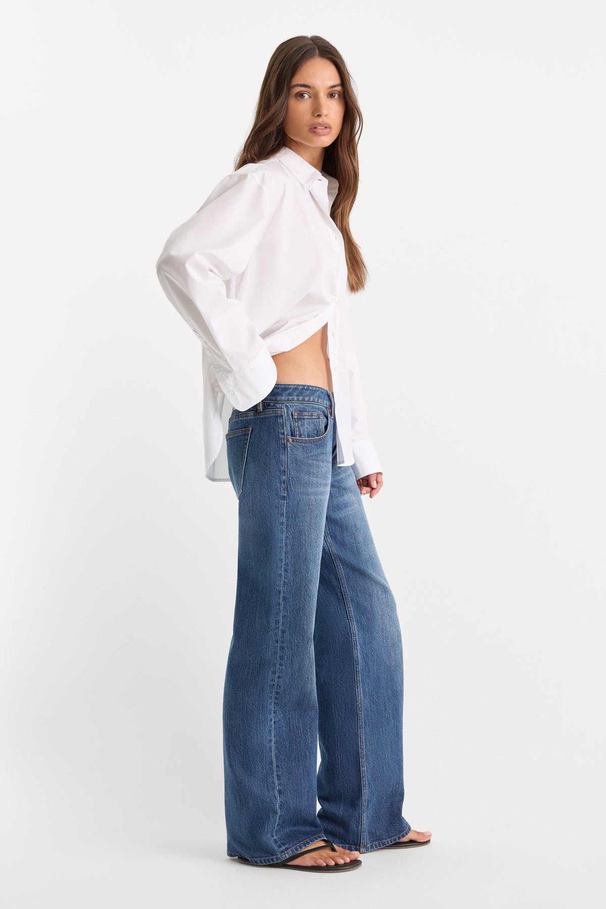 Premium VINTAGE LOW LOOSE JEANS INDIGO1291