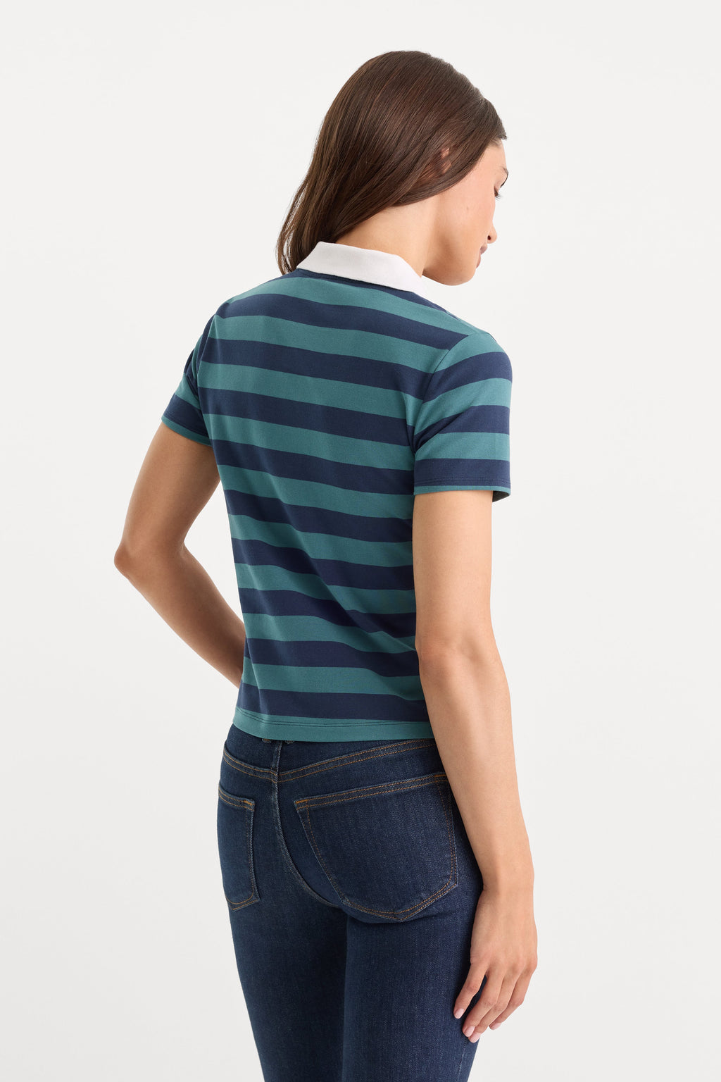 Premium THE EASY POLO SUMMER STRIPE TEAL