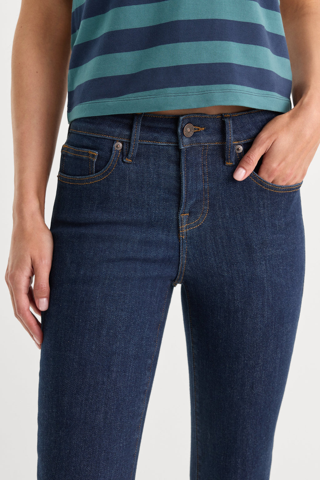 Premium GOOD LOW RISE BOOTCUT JEANS INDIGO1231