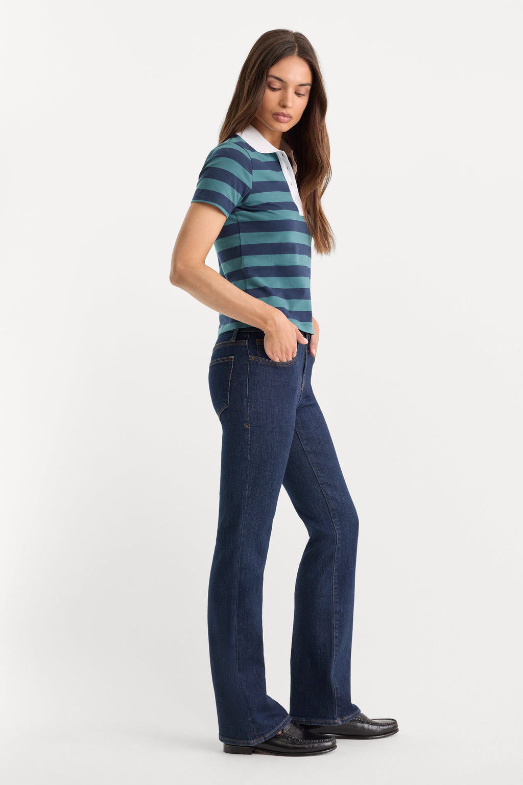 Premium GOOD LOW RISE BOOTCUT JEANS INDIGO1231
