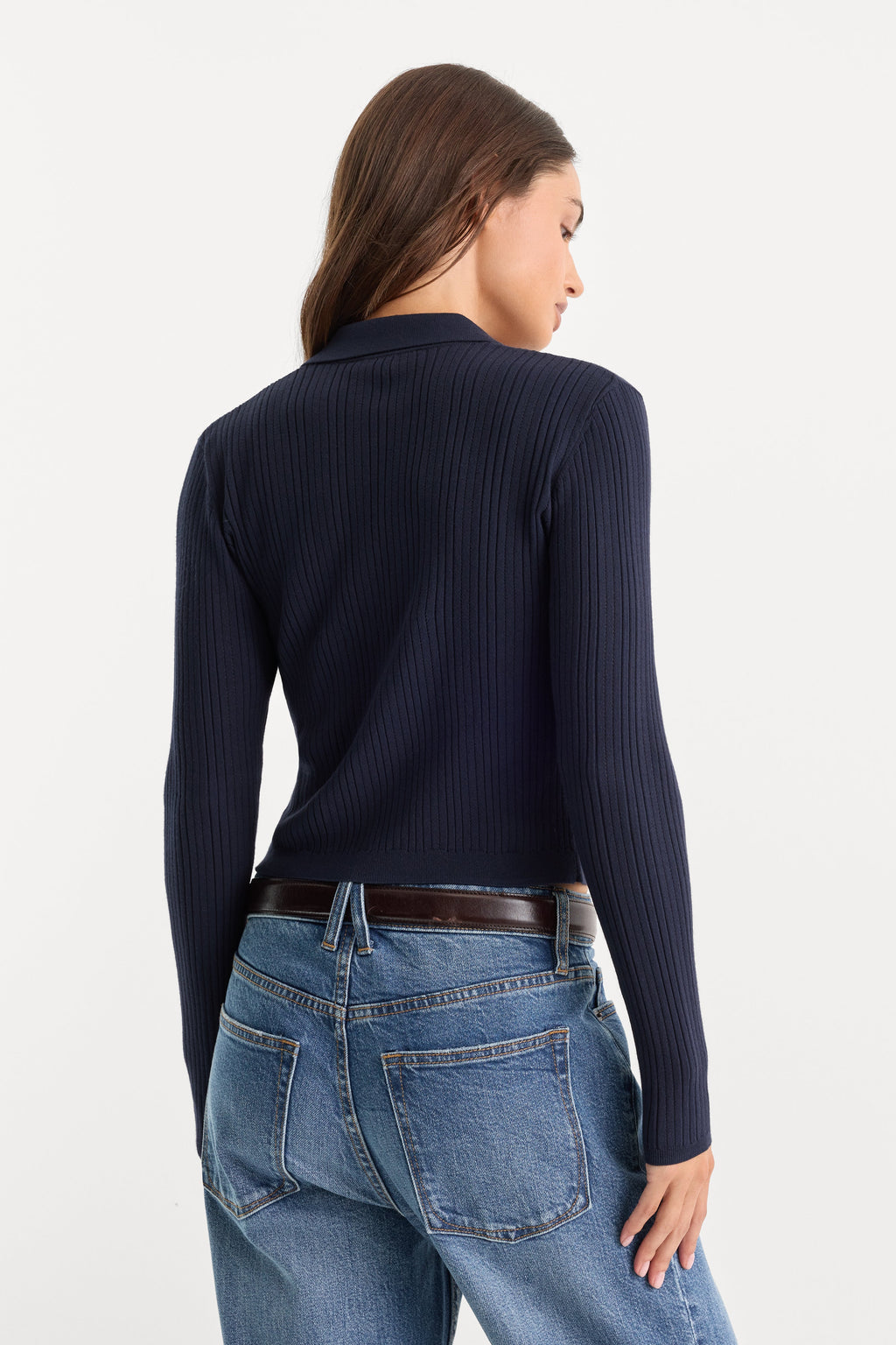 Premium THE LADDER RIB CARDIGAN MIDNIGHT BLUE