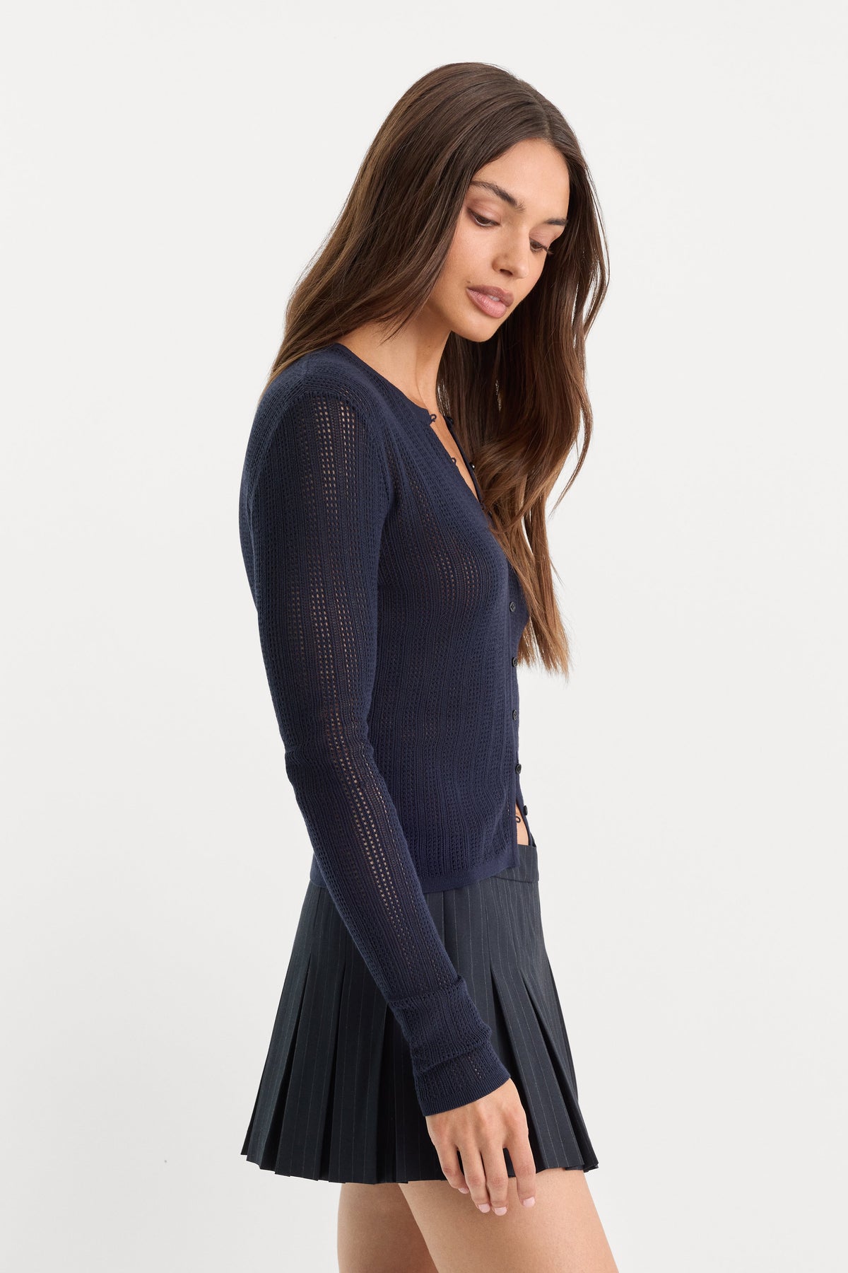 Premium THE OPEN KNIT CARDIGAN MIDNIGHT BLUE