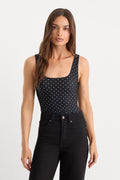 Premium THE WEIGHTLESS SCULPTING MODERN TANK BODYSUIT MINI DOT BLACK