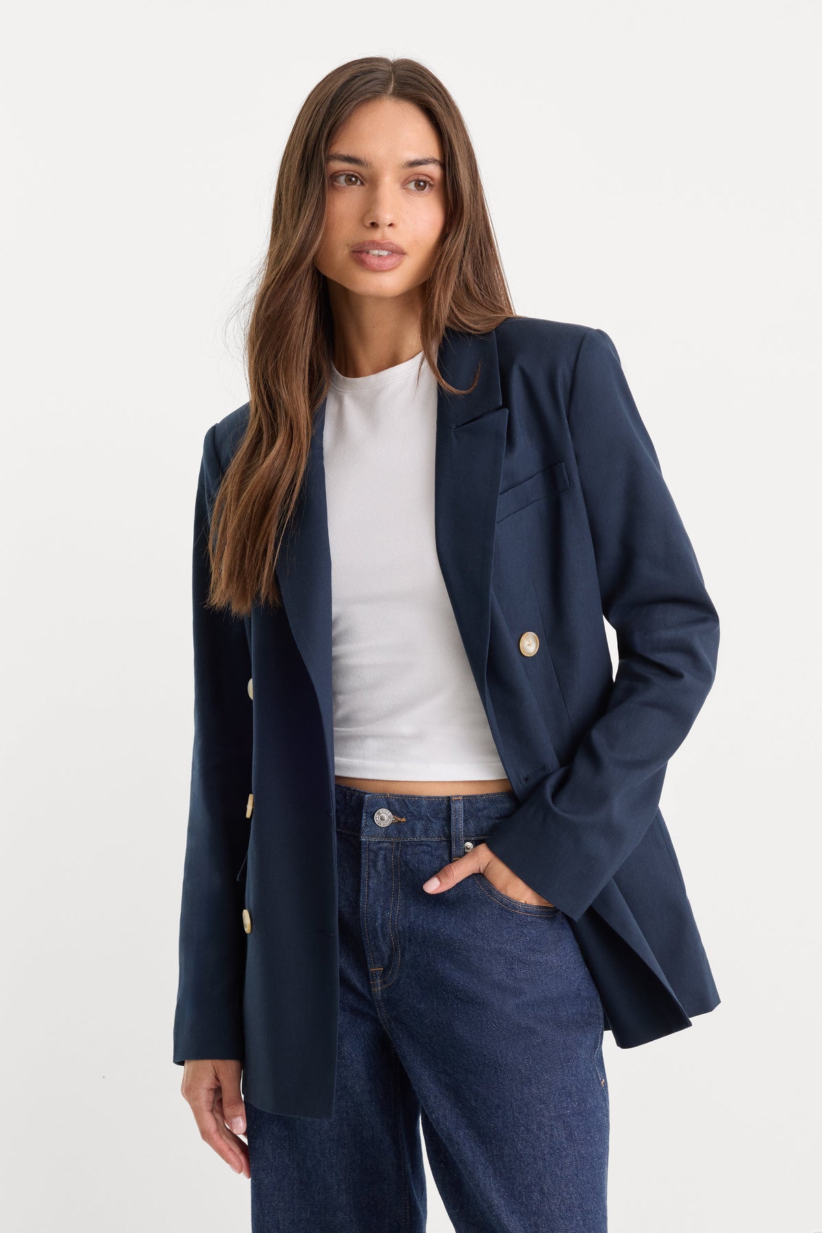 Premium THE DOUBLE BREASTED BLAZER HORIZON INK