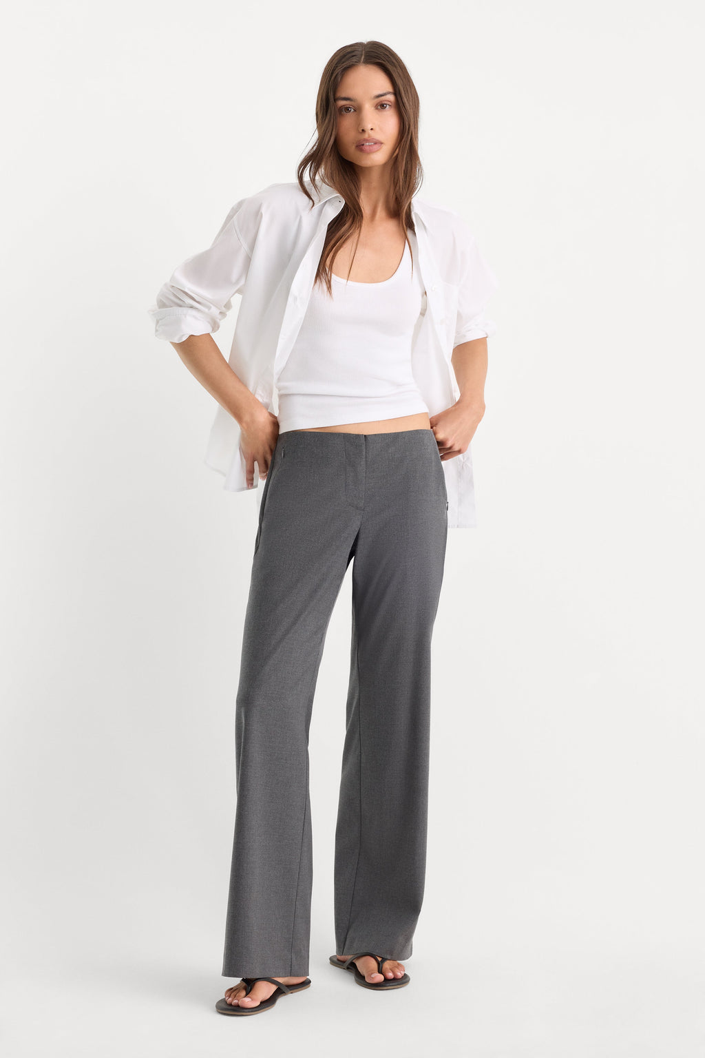 Premium THE LOW RISE TROUSER ASH