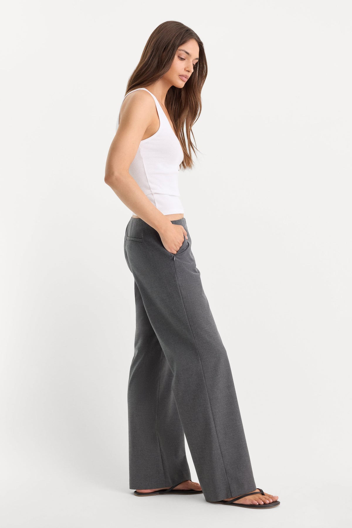 Premium THE LOW RISE TROUSER ASH