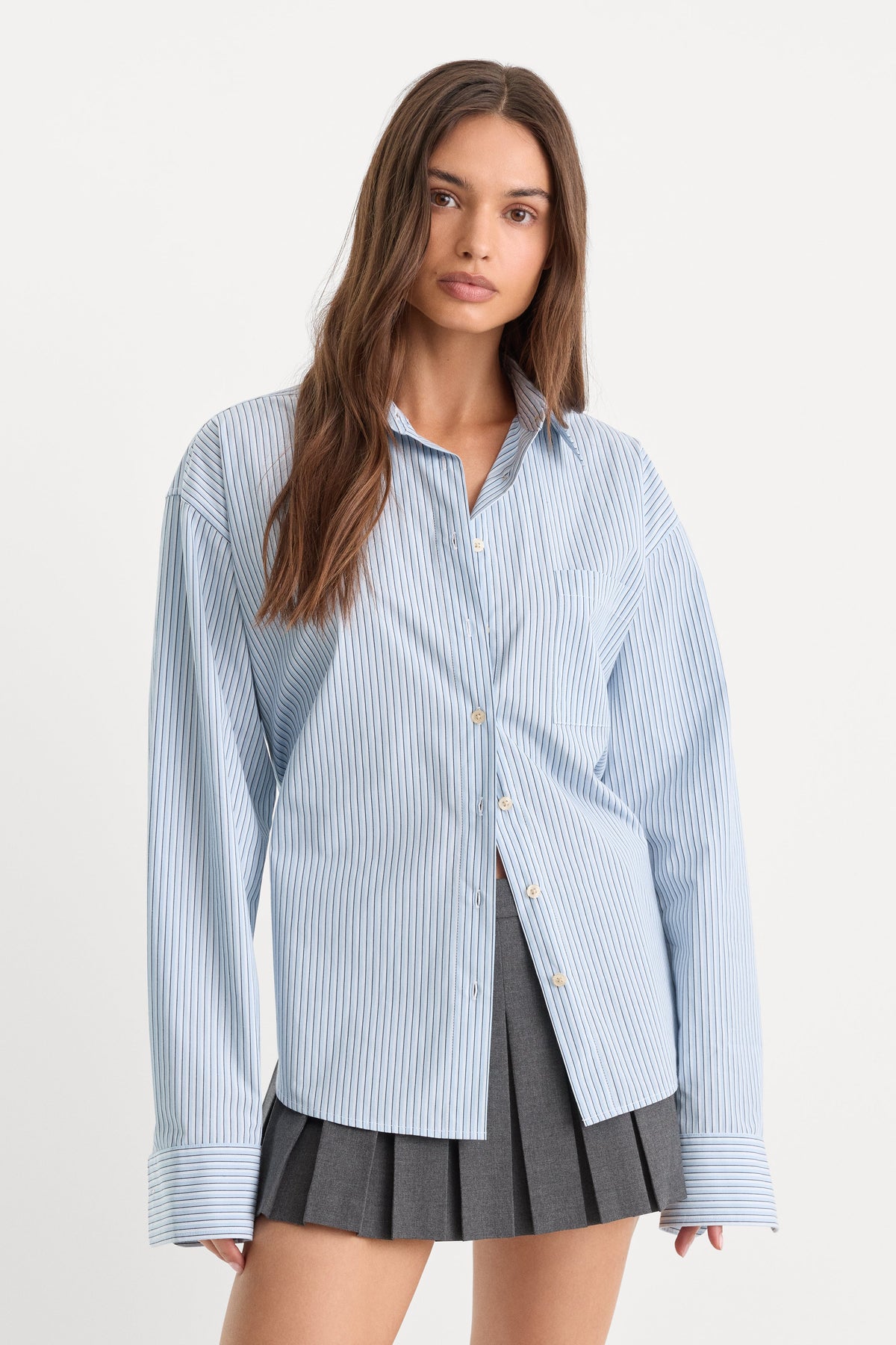Premium THE POPLIN EASY SHIRT SUMMER SKY STRIPE