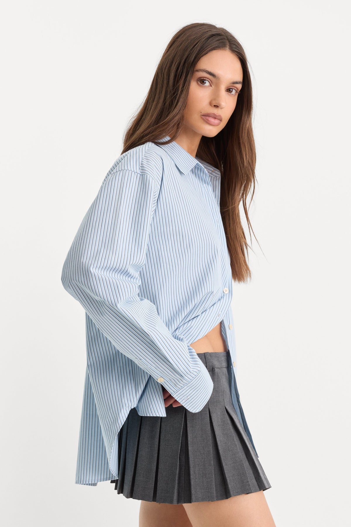 Premium THE POPLIN EASY SHIRT SUMMER SKY STRIPE