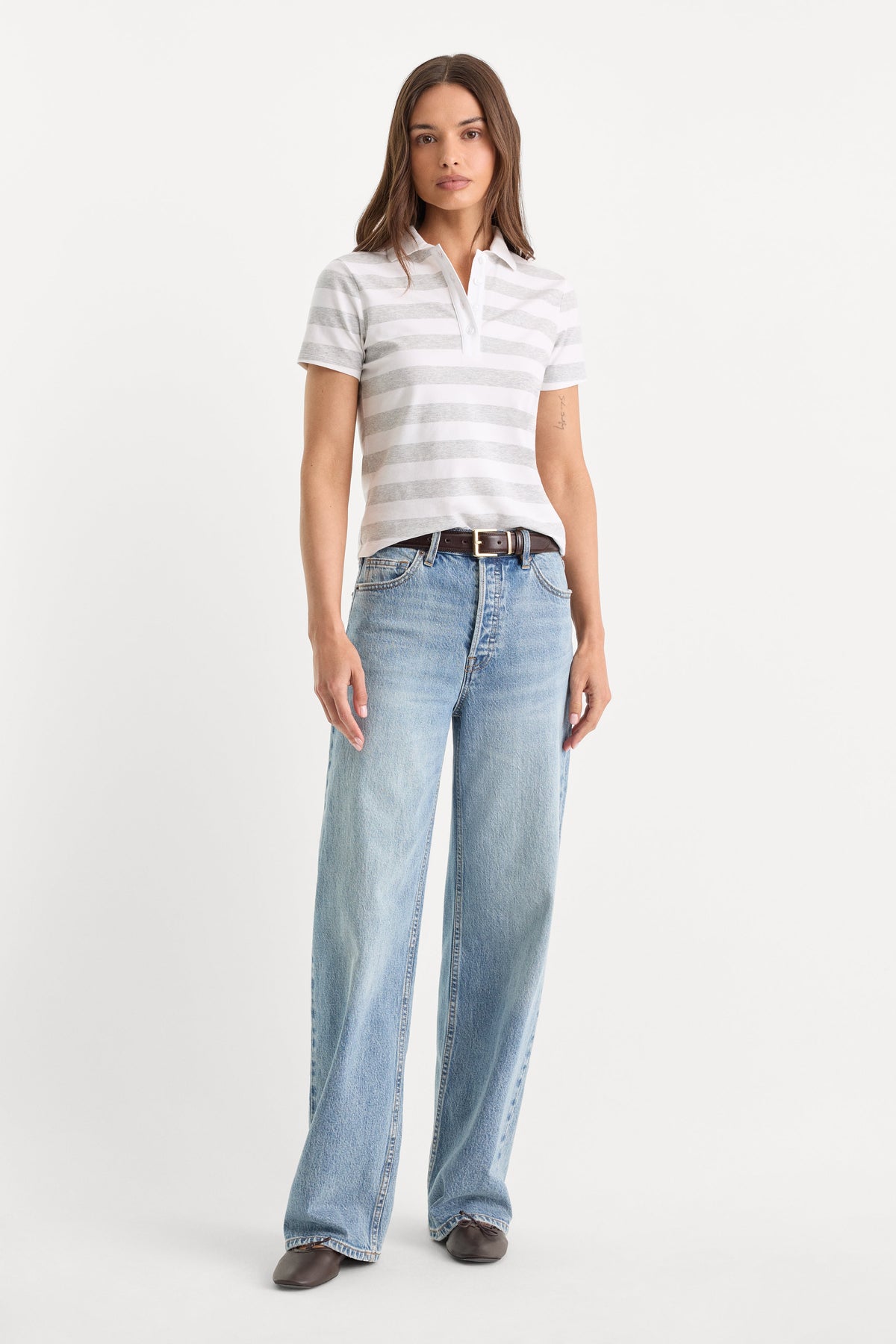 Premium THE EASY POLO SUMMER STRIPE GREY