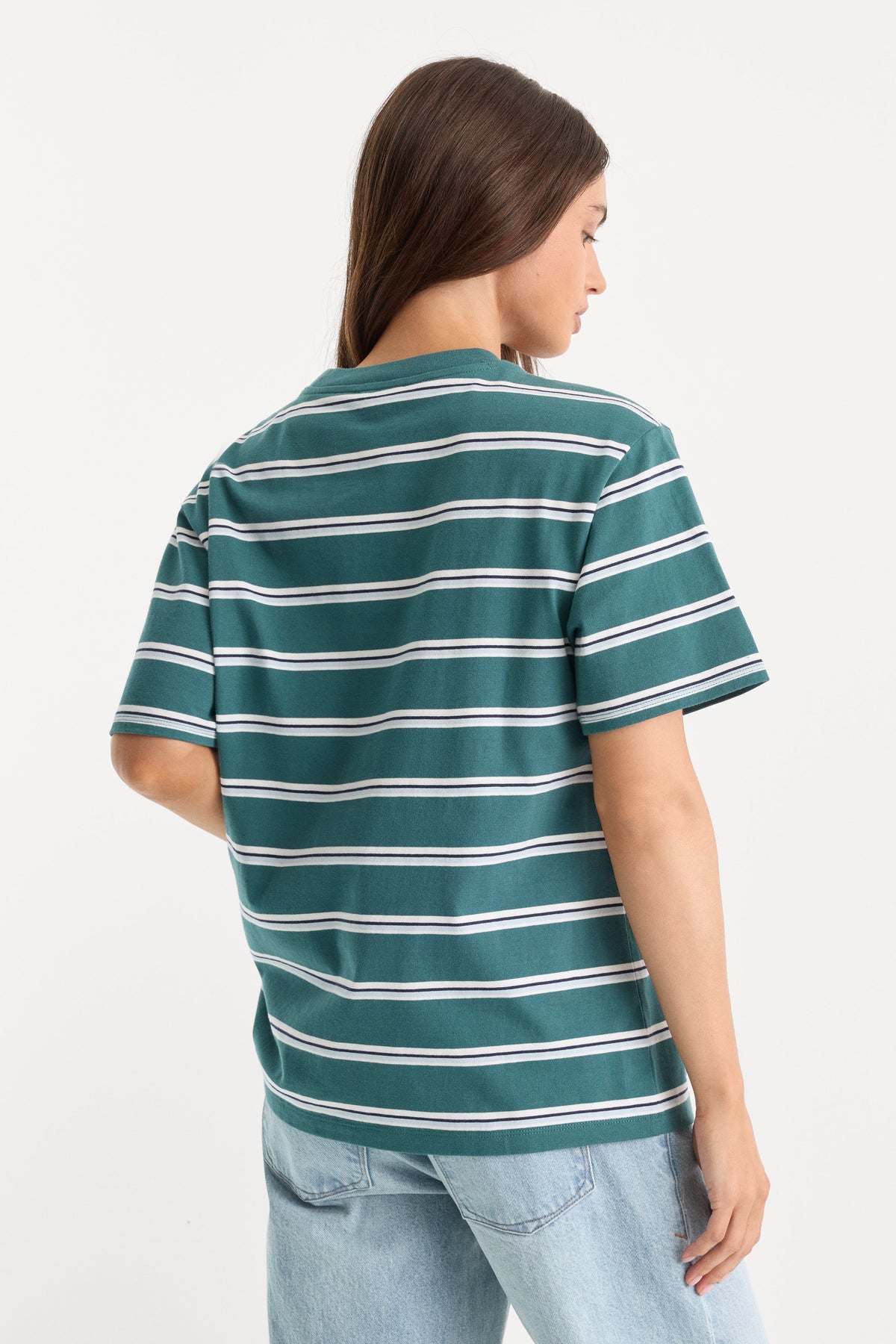 Premium THE OVERSIZED TEE HARBOR STRIPE DEEP TEAL