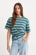 Premium THE OVERSIZED TEE HARBOR STRIPE DEEP TEAL