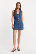 Premium THE DENIM V NECK DRESS INDIGO1265
