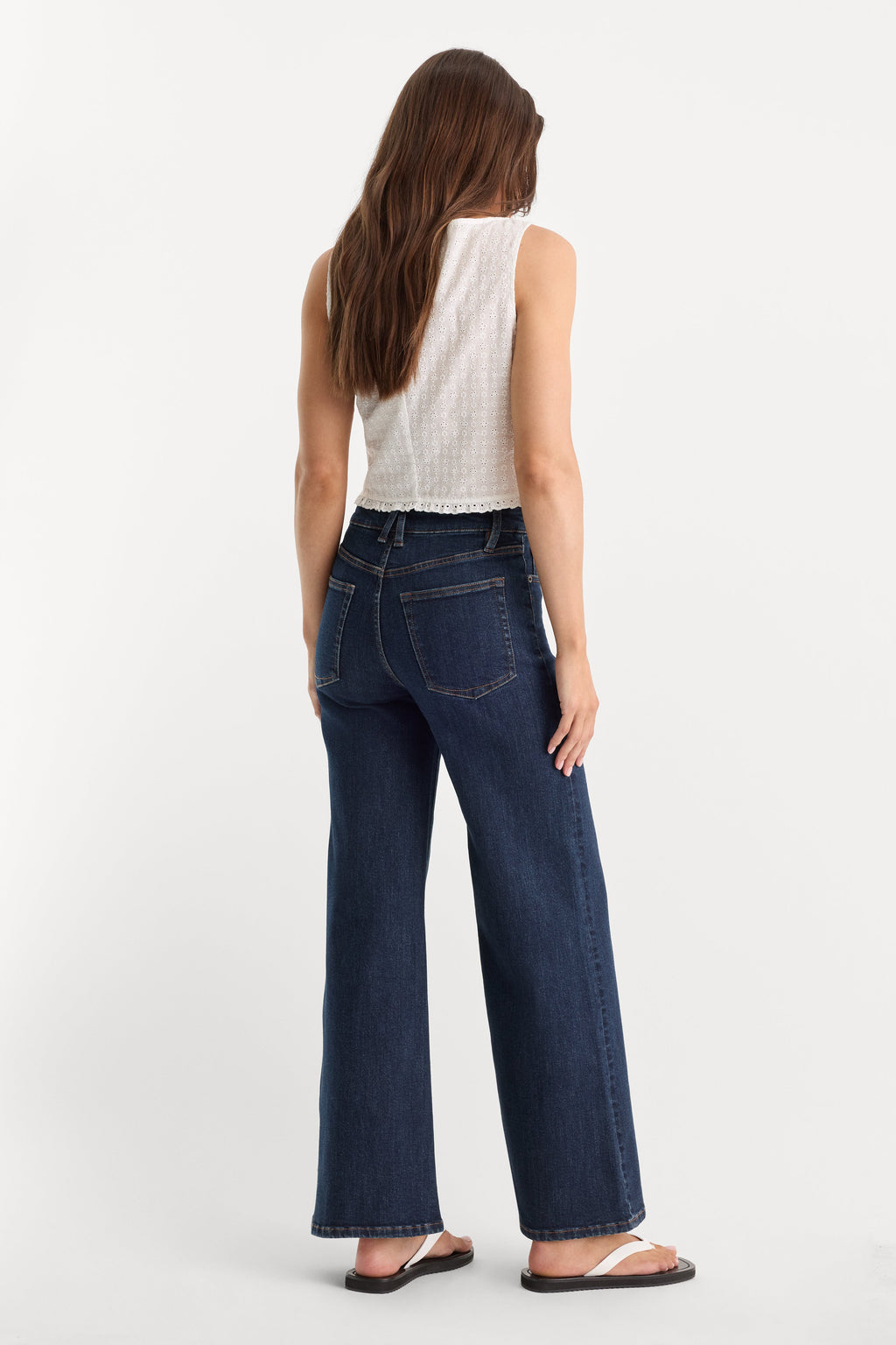 Premium GOOD WAIST PALAZZO ANKLE JEANS INDIGO1231