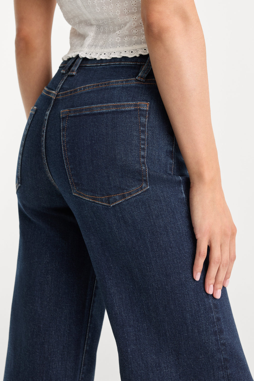 Premium GOOD WAIST PALAZZO ANKLE JEANS INDIGO1231