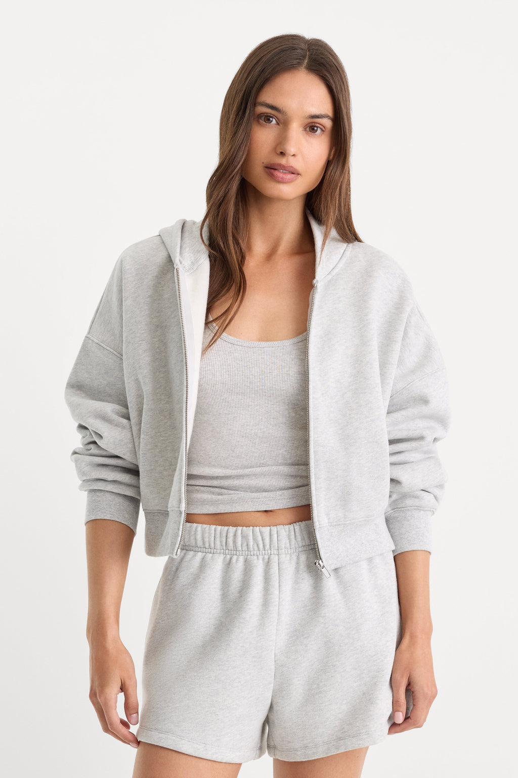 Premium THE ZIP UP SWEATSHIRT HEATHER GREY