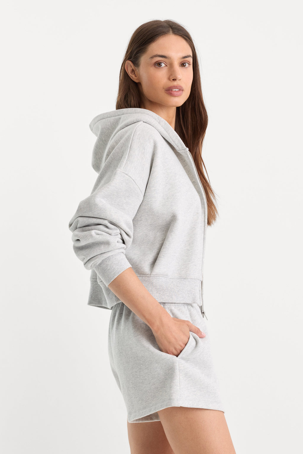 Premium THE ZIP UP SWEATSHIRT HEATHER GREY