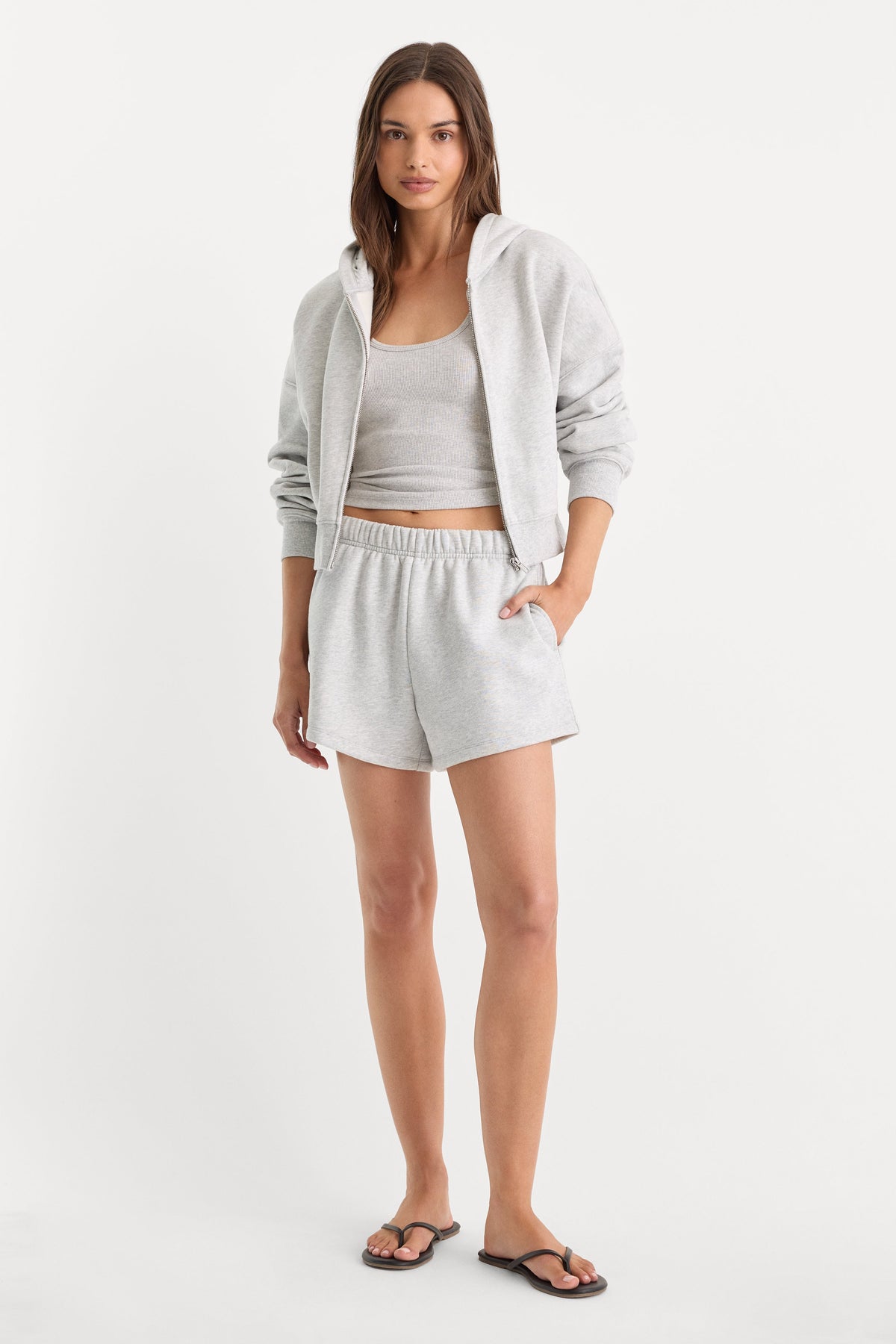 Premium THE FLEECE SHORT HEATHER GREY