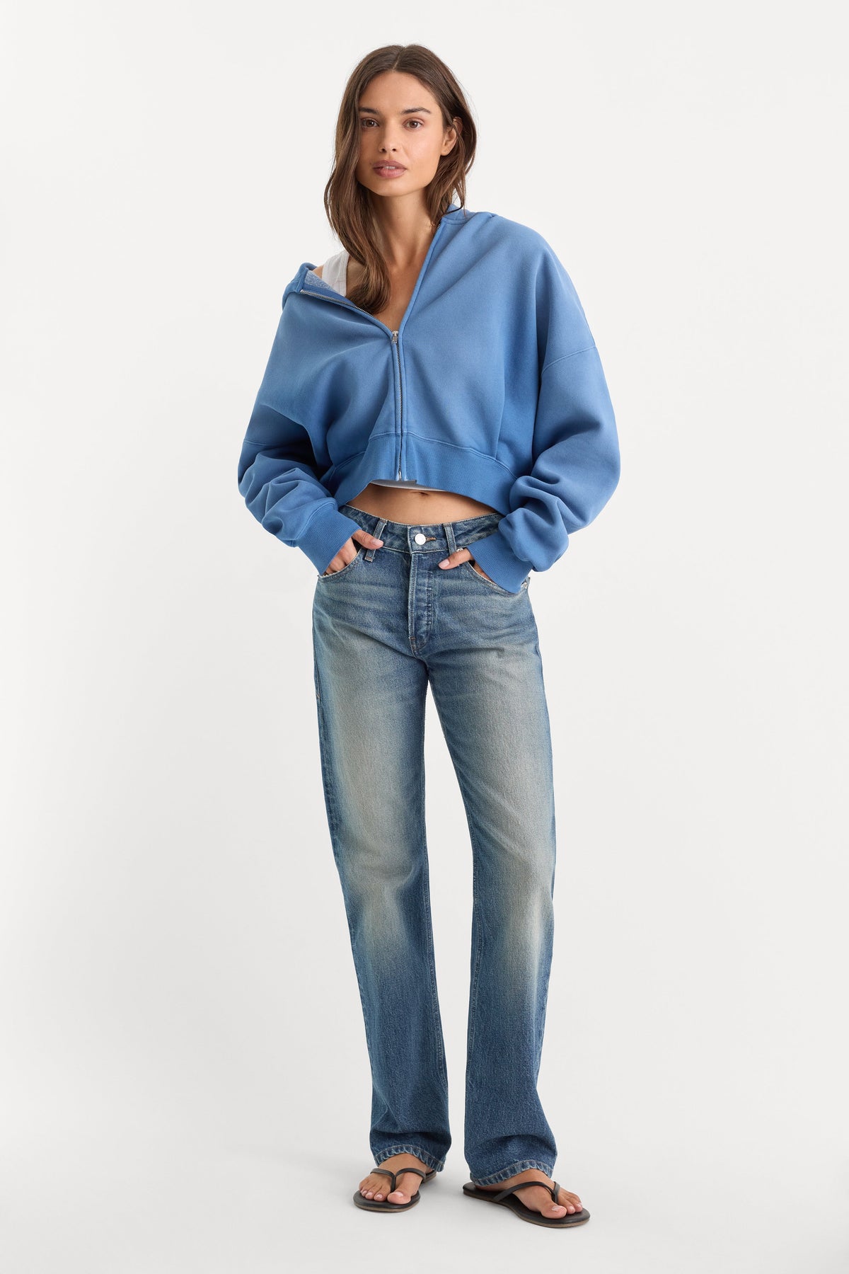 Premium THE ZIP UP SWEATSHIRT BLUE DRIFT