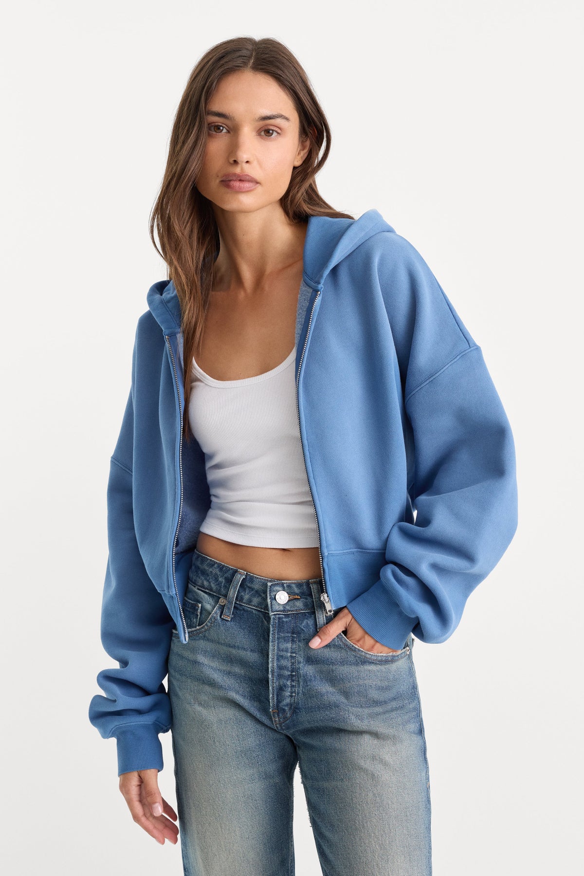 Premium THE ZIP UP SWEATSHIRT BLUE DRIFT