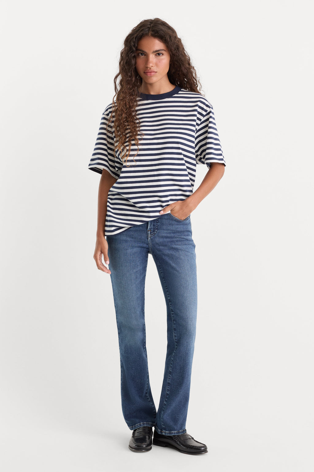 Premium GOOD PETITE STRAIGHT JEANS INDIGO1230