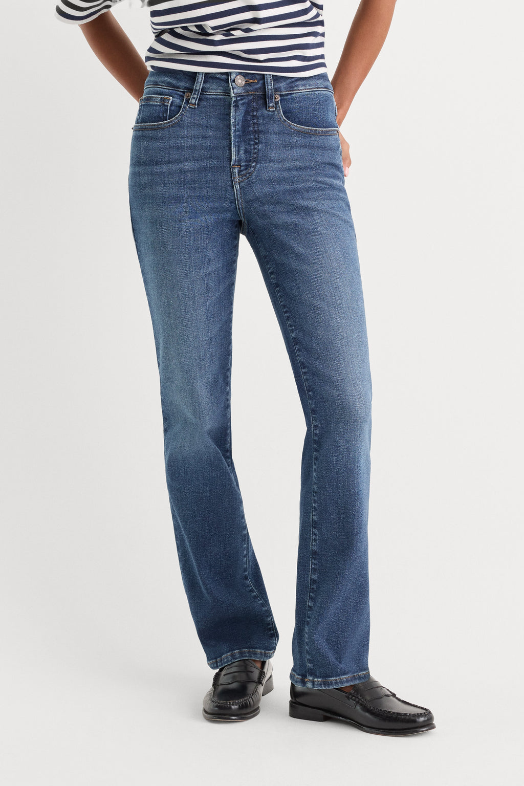 Premium GOOD PETITE STRAIGHT JEANS INDIGO1230