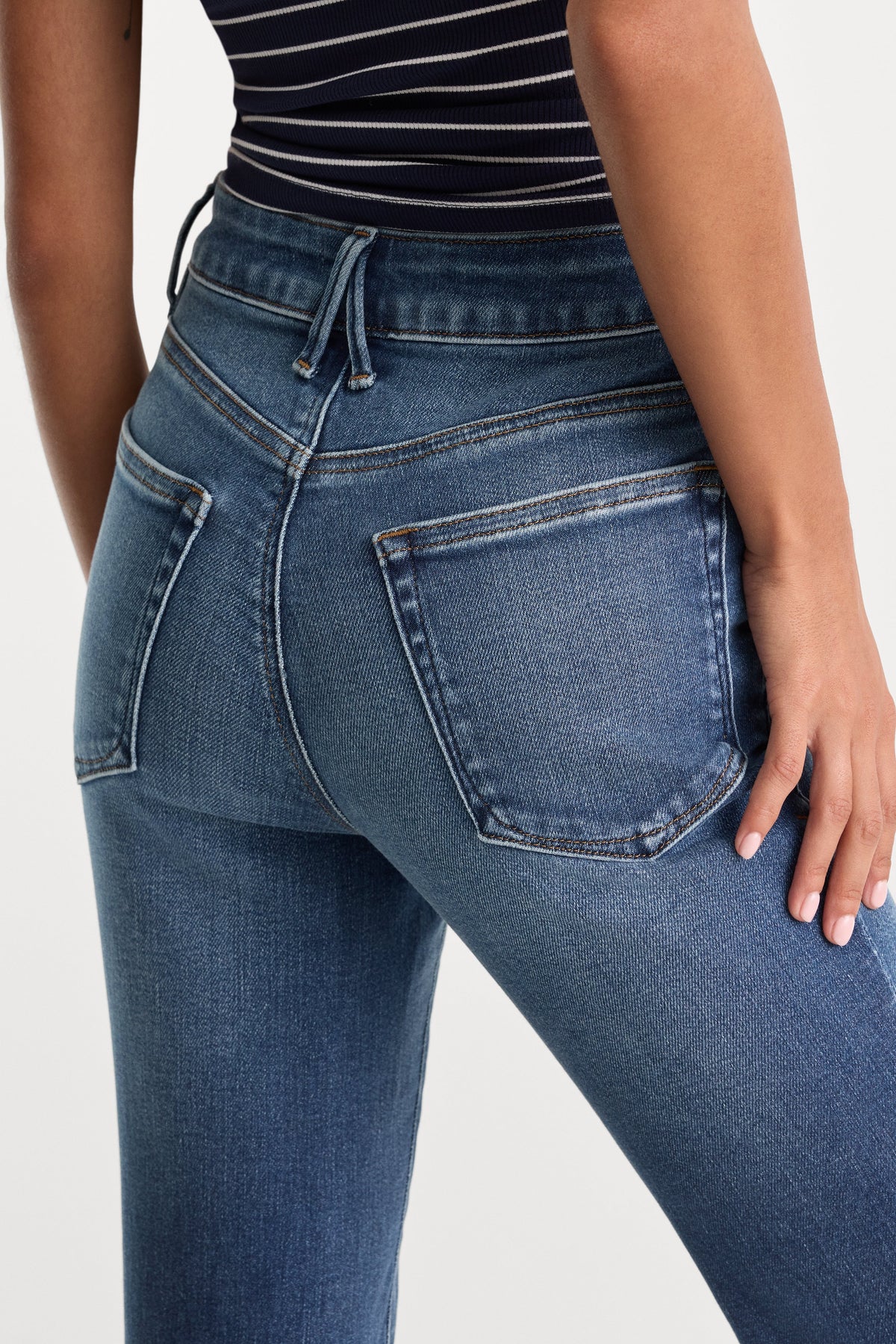 Premium SOFT TECH GOOD PETITE FLARE JEANS INDIGO1233