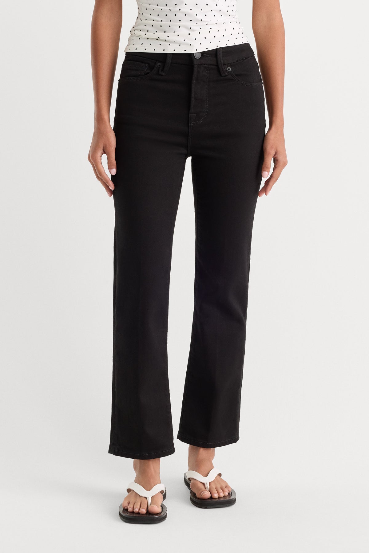 Premium NEVER FADE GOOD PETITE STRAIGHT JEANS BLACK