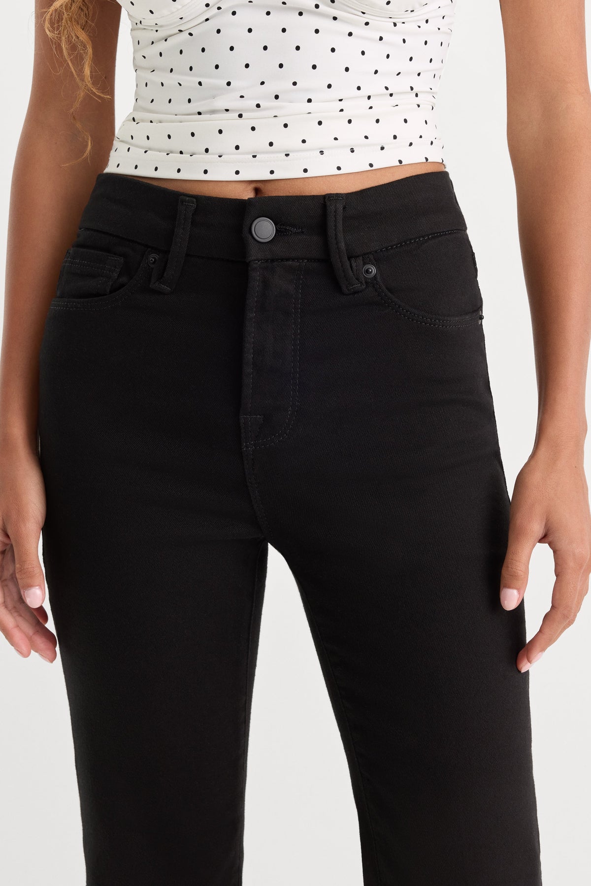Premium NEVER FADE GOOD PETITE STRAIGHT JEANS BLACK