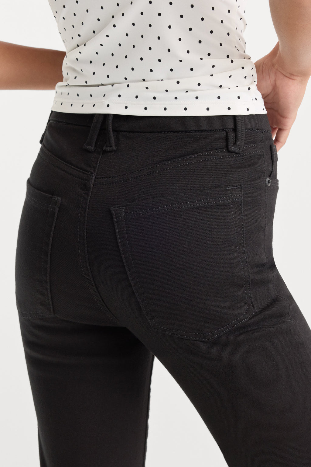 Premium NEVER FADE GOOD PETITE STRAIGHT JEANS BLACK
