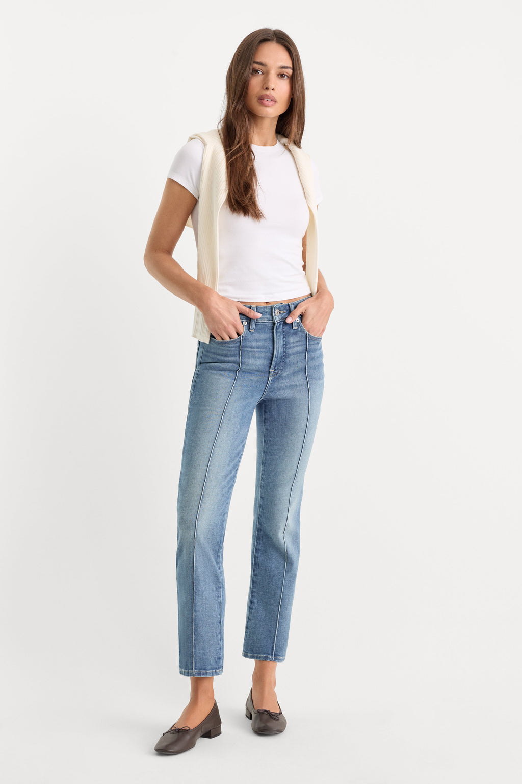 Premium SOFT TECH GOOD LEGS STRAIGHT JEANS INDIGO1238