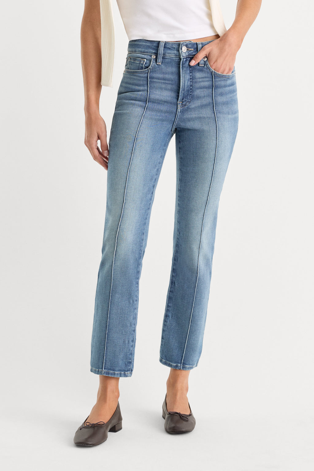Premium SOFT TECH GOOD LEGS STRAIGHT JEANS INDIGO1238