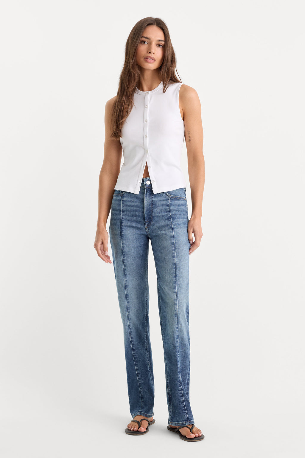 Premium GOOD TRUE STRAIGHT JEANS INDIGO1236
