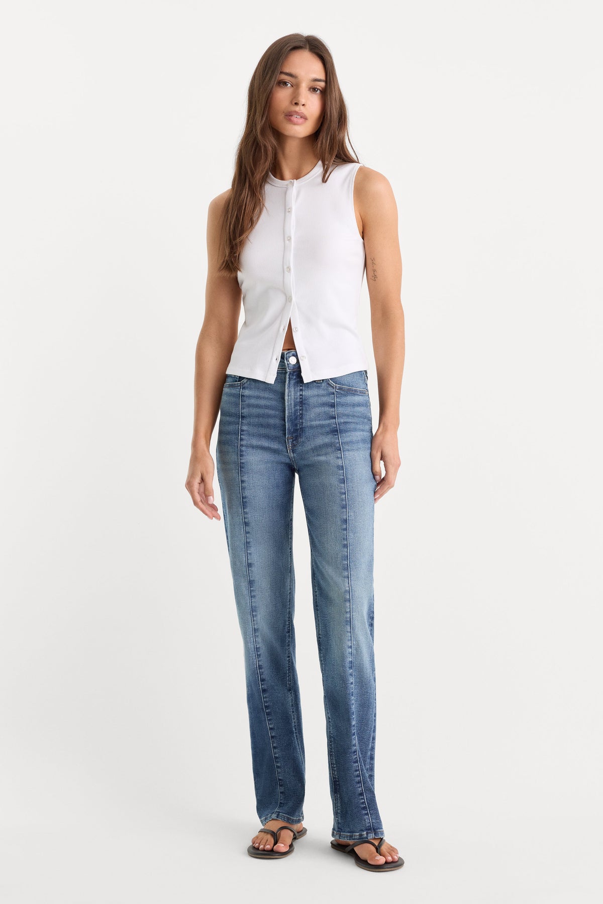 Premium GOOD TRUE STRAIGHT JEANS INDIGO1236