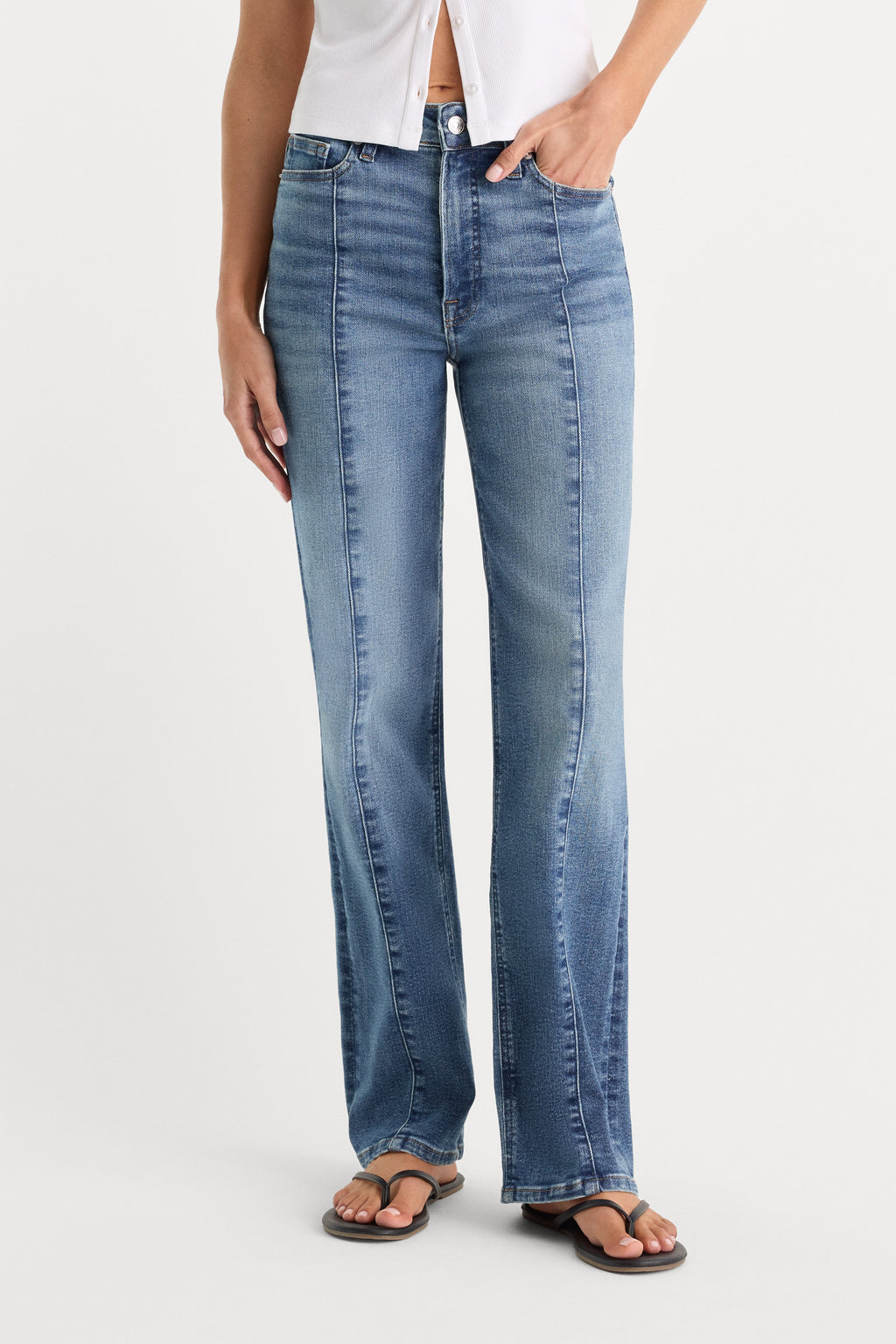 Premium GOOD TRUE STRAIGHT JEANS INDIGO1236