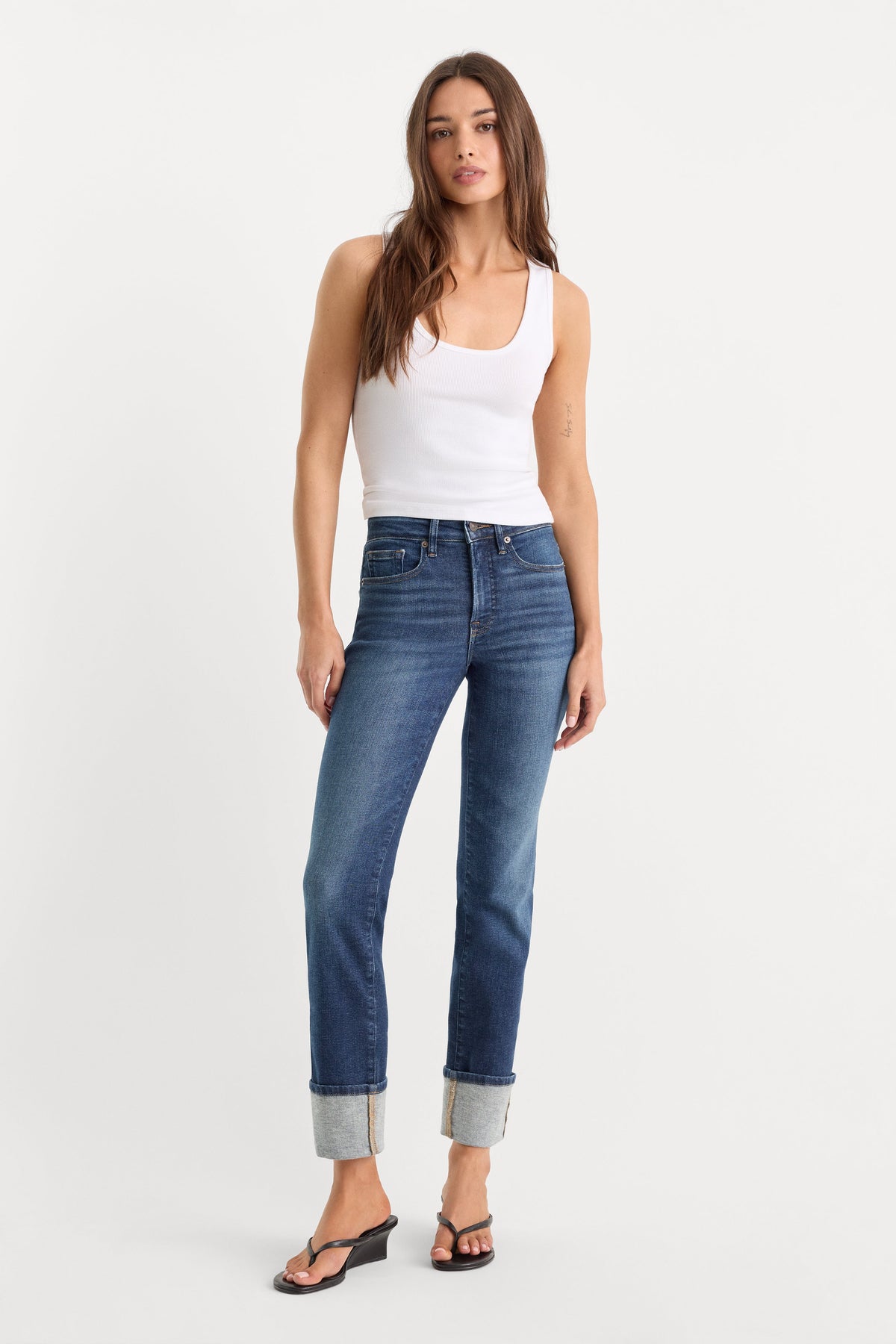Premium GOOD LEGS STRAIGHT JEANS INDIGO1230