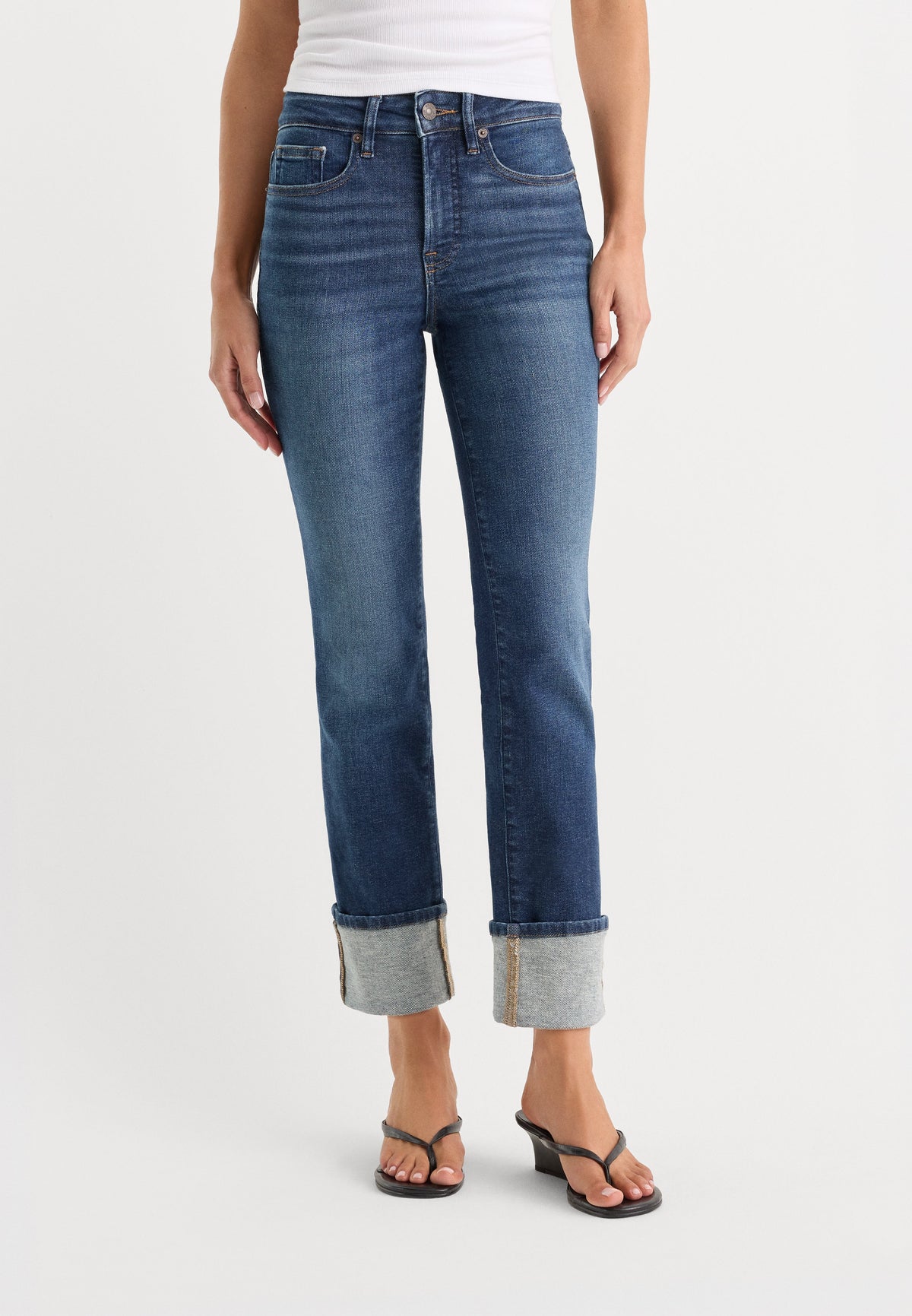 Premium GOOD LEGS STRAIGHT JEANS INDIGO1230