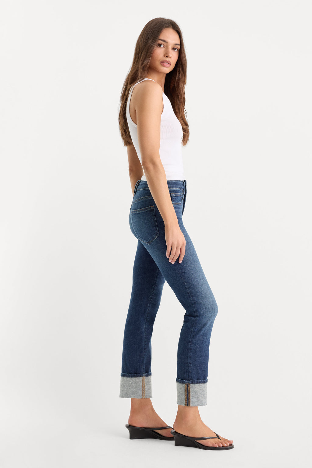 Premium GOOD LEGS STRAIGHT JEANS INDIGO1230