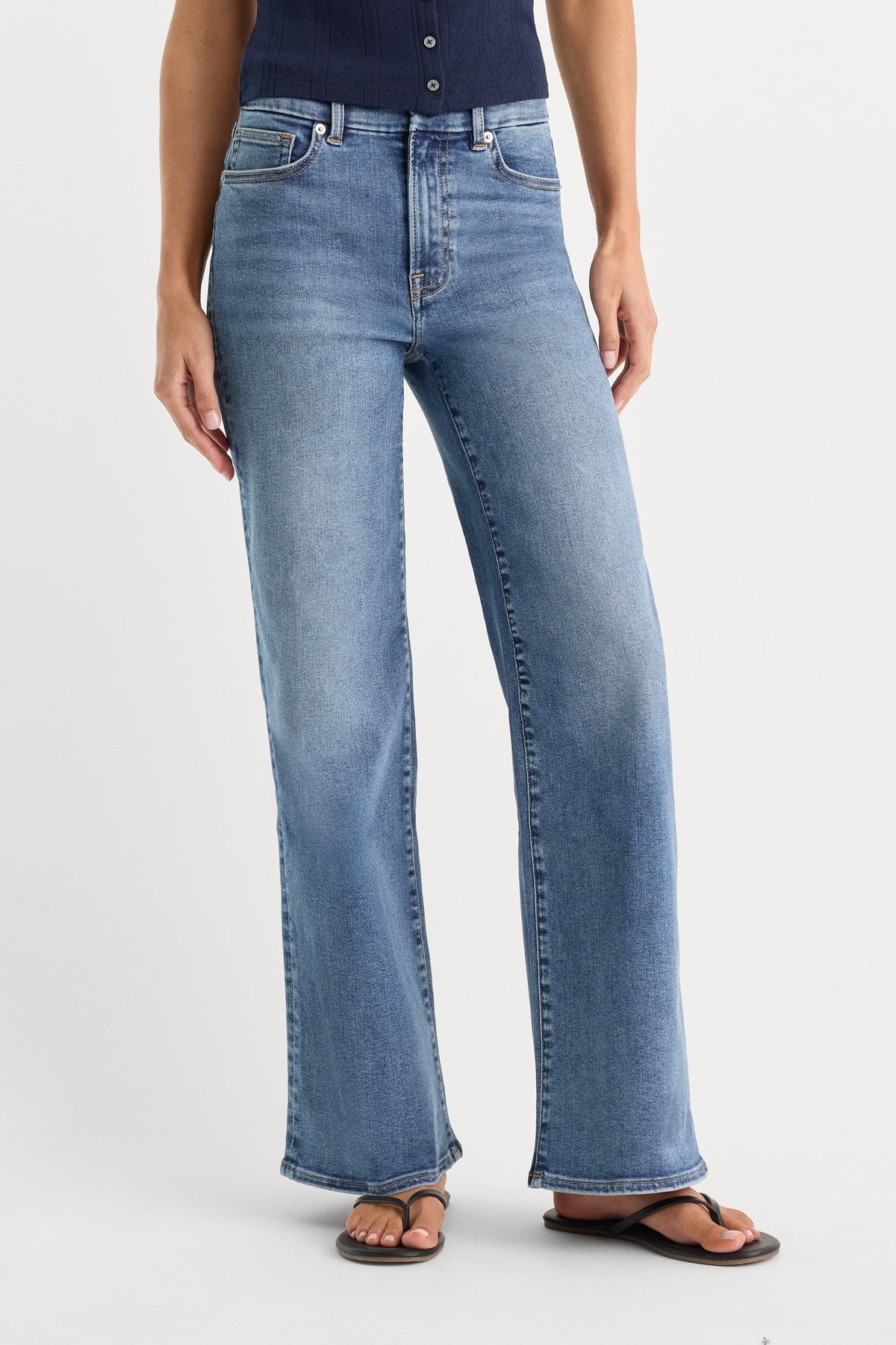 Premium ALWAYS FITS PETITE SLIM PALAZZO JEANS TAWNY